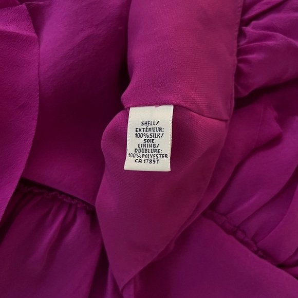 Purple Silk Ruffle Mini Dress - Picture 4 of 9